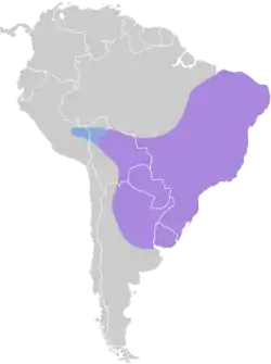 Distribución geográfica de la tangara sayaca.