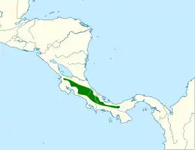 Distribución geográfica del trepamusgos pechirrayado.