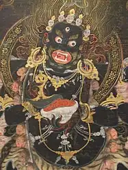 Pintura tibetana de la deidad budista Mahakala