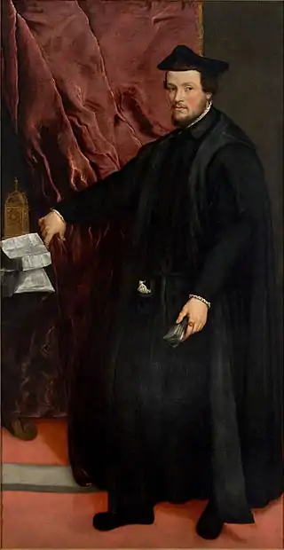 Tiziano (Italiano, 1488/90-1576) Retrato del Cardenal Cristóforo Madruzzo, 1552.