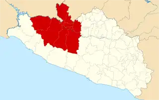 Municipios que conforman la región Tierra Caliente en Guerrero.