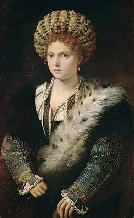 Retrato de Isabel de Este de Tiziano, 1534-1536.