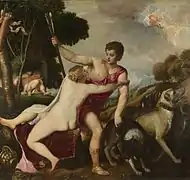 Tiziano Vecellio, Venus y Adonis, 1555, Londres, National Gallery