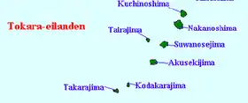 Localización en las islas Tokara