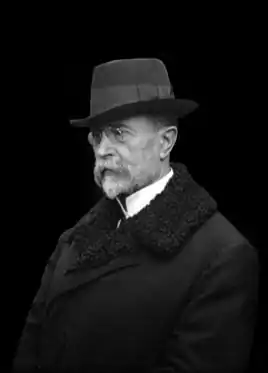 Tomáš Garrigue Masaryk en 1918, durante la creación del Estado checoslovaco.