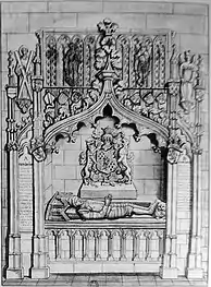 Estampa (Gabinete de estampas de la BNF) de la tumba de Carlos "el Temerario" (duque de Borgoña, muerto en 1477).