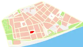 Localización en el mapa de la ciudad vieja.