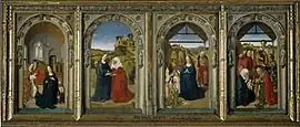 Tríptico de la vida de la Virgen, c. 1445, Dirk Bouts.