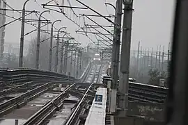 Trazado de la línea 5 cerca de la estación de Calle Dongchuan.