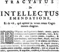 Portada de Tractatus de intellectus emendatione (Opera Posthuma)