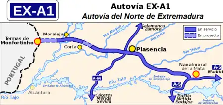 Trazado de la EX-A1