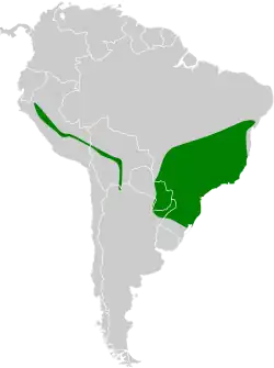 Distribución geográfica de la tangara de anteojos.