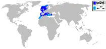 Distribución por Atlántico y Mediterráneo