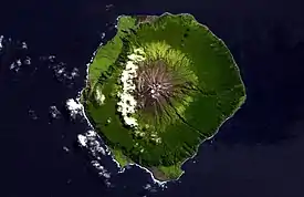 Imagen de satélite de la isla de Tristán de Acuña.