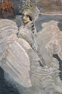 Nadezhda Zabela-Vrúbel como Zarevna-Cisne, 1900 (véase El cuento del zar Saltán)