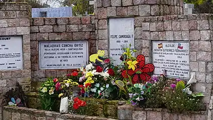 Tumba Felipe Camiroaga y Malaquias Concha cementerio de Villa Alegre.