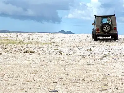 Carro en la playa.