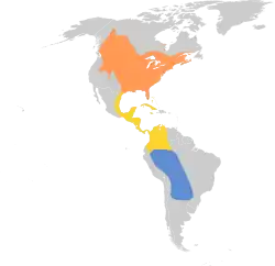 Distribución geográfica del tirano oriental.