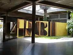Bimural de Victor Vasarely.Título: Homenaje a Malevitch.Año: 1954.