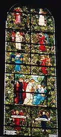 La ventana La adoración de los magos de Edward Burne-Jones y William Morris (1882)