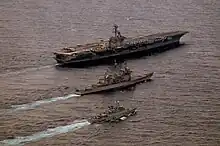 USS Carl Vinson, USS Bunker Hill y ARA Gómez Roca durante el Gringo-Gaucho 2010.