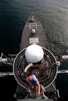 Vista desde el mástil del USS Carney (DDG-64), año 1998.