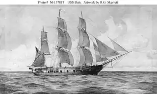 EL USS Dale en 1839 atacó Guaymas en 1847