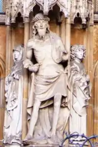 Varón de Dolores (SchmerzensMann) de la catedral de Ulm, de Hans Multscher (también fue pintor).