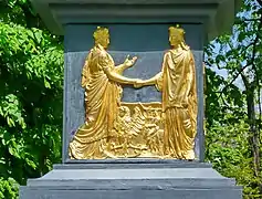 Base relieve en el monumento en Lublin conmemorando la unión entre Polonia y Lituania, Paweł Maliński (1826).