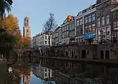 La torre de la catedral desde Oudegracht