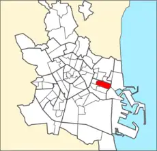 Localización del barrio dentro de Valencia.