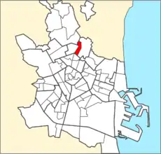 Localización del barrio dentro de Valencia.