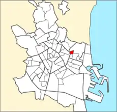 Localización del barrio dentro de Valencia.