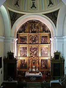 Retablo mayor de la iglesia del convento de las Descalzas Reales (Valladolid), de Juan de Muniátegui, Gregorio Fernández y Santiago Morán, 1612.