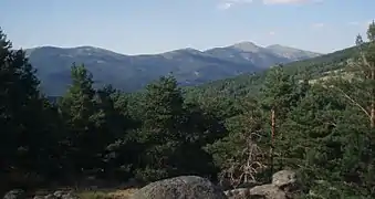 Cara sureste de la zona oriental de La Mujer Muerta con el valle del río Moros delante.