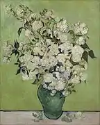 Van Gogh: Jarro con rosas blancas (1890). Museo Metropolitano de Arte.