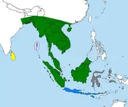 Distribución del varano acuático