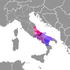 Variedades meridionales de las lenguas italianas