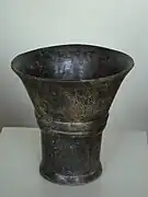 Vaso ceremonial de la cultura Tiahuanaco. Museo de Arqueología de Pueblo Libre, Lima, Perú.