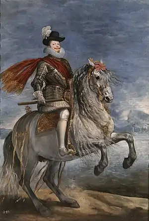 Felipe III a caballo.