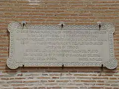 Placa con motivo del IV Centenario de la muerte de Berruguete