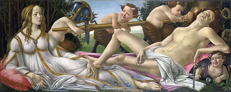 Simonetta Vespucci como Venus, en el cuadro de Sandro Botticelli Venus y Marte.