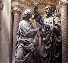 Verrocchio: San Tomás y Cristo, 1466-83, Orsanmichele, Florencia.