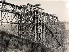 Viaducto del Viaur en construcción.