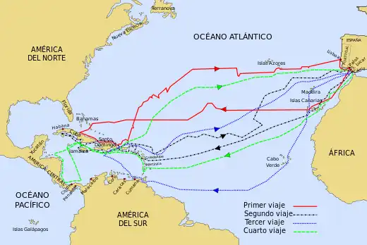 Viajes de Colón, 1492-1504.