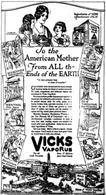 Vicks vaporub ad 1922.