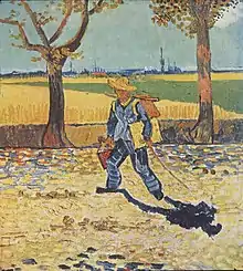 Van Gogh, El artista en camino a su trabajo, Arles, 1888. Obra destruida; inicialmente en Kaiser-Friedrich-Museum, Magdeburgo