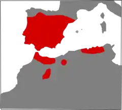 Distribución de Vipera latasti.