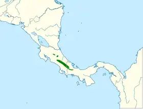 Distribución geográfica del vireo aliamarillo.