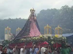 Imagen de la Patrona de la Diócesis durante la procesión del 7 de octubre.